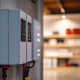 Wall-mounted pure sine wave inverters with digital displays providing clean power for essential home appliances during load shedding.